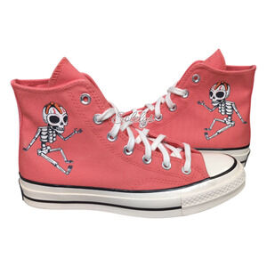 Converse Chuck 70 Dia de Muertos Day of the Dead Sugar Skull Pink Hi Top Women 8